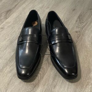 Calvin Klein black faux leather dress shoes